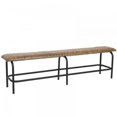 BENCH ANTIQUE BROWN LEATHER - BENCHES